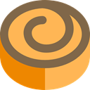 food, Dessert, sweet, Bakery, Cinnamon Roll, Food And Restaurant SandyBrown icon