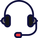 customer service, technology, Telemarketer, earphones, sound, Audio, Microphone, Business And Finance Black icon