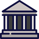 banking, classical, banks, temple, buildings, museum MidnightBlue icon