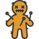 halloween, horror, Terror, spooky, scary, fear, Voodoo Doll Goldenrod icon