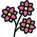 Botanical, Flower, nature, petals, blossom Black icon