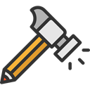 Edit Tools, Improvement, Construction And Tools, hammer, Construction, Tools And Utensils, Home Repair Black icon