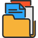 Folder, interface, storage, file storage, Data Storage, Office Material, Files And Folders Goldenrod icon
