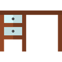 studio, desk, furniture, Furniture And Household, office, table Black icon
