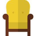 Chair, furniture, Armchair, Comfortable, Furniture And Household, Seat Goldenrod icon