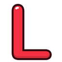 red, Alphabet, letters, L, Letter Icon