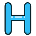 Blue, H, Letter, Alphabet, letters DodgerBlue icon