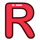 study, letters, Letter, red, r Crimson icon