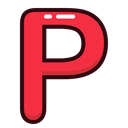 Alphabet, letters, P, Letter, red Black icon