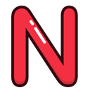 red, n, Alphabet, Letter, letters Crimson icon