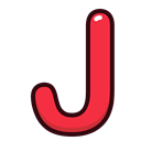 J, Letter, red, Alphabet, letters Black icon