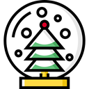 Tree, Snow, shapes, christmas, ornament, decoration, Snow Globe Black icon
