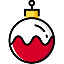 Ball, shapes, christmas, ornament, xmas, decoration, bauble Black icon
