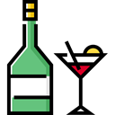 party, Alcohol, drink, food, martini, Alcoholic Drink, Food And Restaurant Black icon