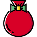 Christmas Present, gift, present, surprise, gift bag, star, birthday, christmas Crimson icon