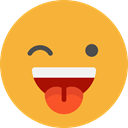 Smileys, wink, emoticons, Emoji, feelings Goldenrod icon