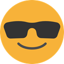 cool, emoticons, Emoji, feelings, Smileys Goldenrod icon