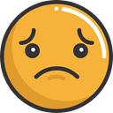 sad, emoticons, Emoji, feelings, Smileys Goldenrod icon