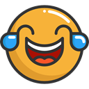 feelings, Smileys, laughing, emoticons, Emoji Goldenrod icon