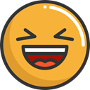 emoticons, Emoji, feelings, Smileys, laughing Goldenrod icon