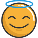 Angel, emoticons, Emoji, feelings, Smileys Goldenrod icon