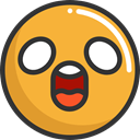 surprised, emoticons, Emoji, feelings, Smileys Goldenrod icon