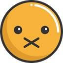 muted, emoticons, Emoji, feelings, Smileys Goldenrod icon