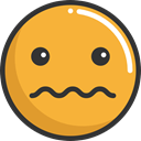 Smileys, emoticons, Emoji, scare, feelings Goldenrod icon