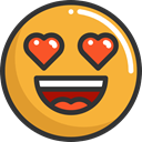 emoticons, Emoji, in love, feelings, Smileys Goldenrod icon