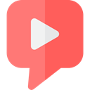 technology, Communication, speech bubble, Communications, Video Call Salmon icon