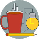 Coffee, creative, good idea DarkGray icon
