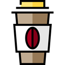 Coffee Shop, Take Away, Paper Cup, Food And Restaurant, Coffee, cup, food, coffee cup, hot drink Black icon
