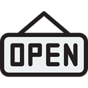 open, sign, Business, signal, Shop, Signaling Black icon