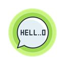 speech, scary, halloween, hello, spooky Black icon