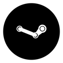 Social, steam, powered, Game Black icon