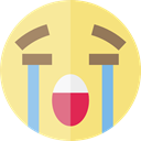 Crying, emoticons, Emoji, feelings, Smileys Khaki icon