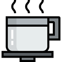 Coffee, cup, hot, food, rounded, Cups, Plate, coffee cup, Coffees, Food And Restaurant Black icon