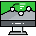 Laptop, monitor, screen, Business, Stats, Analytics, graphic, Monitoring, Seo And Web LimeGreen icon