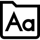 Fonts, Folder, Font, Text, option, style, signs, Writing Tool, Text Format, Edit Tools, Shapes And Symbols, Files And Folders Black icon