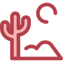 Cactus, sun, nature, landscape, Desert Sienna icon