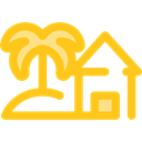 Beach, property, real estate, residential, Home, house, nature, Construction, buildings Gold icon