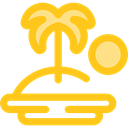 nature, Oasis, Island, Desert, tropical, Palm Tree Gold icon
