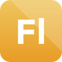 format icon, Extension, adobe, flash professional Goldenrod icon
