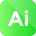 Format, Extension, adobe, illustrator icon LimeGreen icon