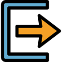 ui, right arrow, signs, Multimedia Option, Multimedia, Exit, logout Black icon