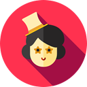 people, Occupation, Professions And Jobs, user, woman, Assistant, Avatar, job, Circus, entertainment, profession Crimson icon