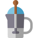 Food And Restaurant, Tools And Utensils, Plunger, French Press, kitchen, utensil, kitchenware Black icon