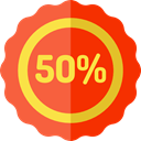 Percent, shapes, Sales, Discount, percentage, signs, Commerce And Shopping OrangeRed icon