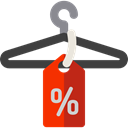 Clothes, hanger, Discount, Commerce And Shopping, sale Black icon