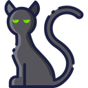 Cat, halloween, Animals, Black cat, Superstitious, Superstition DimGray icon